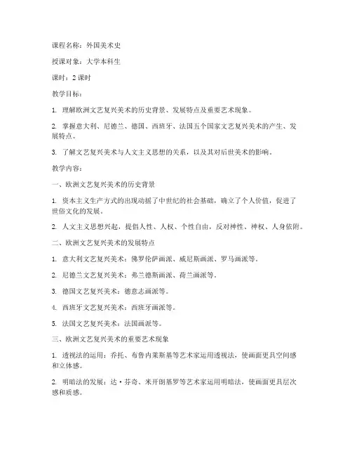 大学教案欧洲文艺复兴美术
