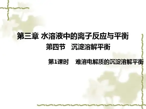 难溶电解质的沉淀溶解平衡 课件