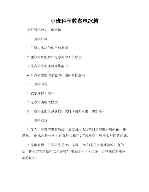 小班科学教案电冰箱