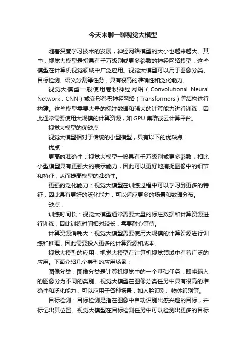 今天来聊一聊视觉大模型