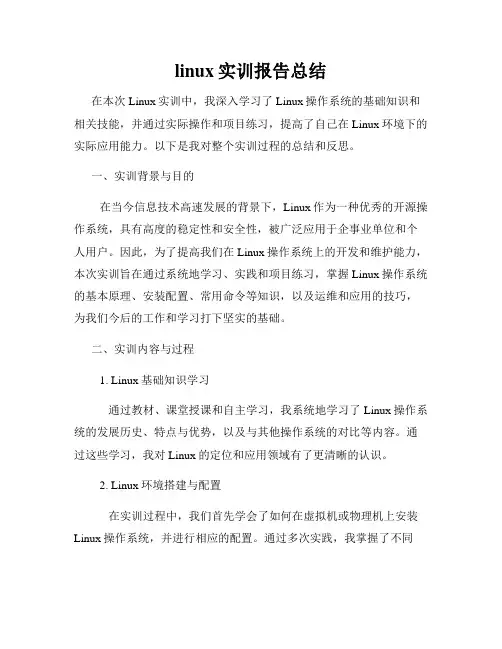 linux实训报告总结