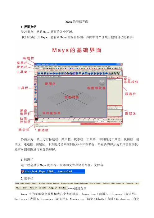 Maya的基础界面