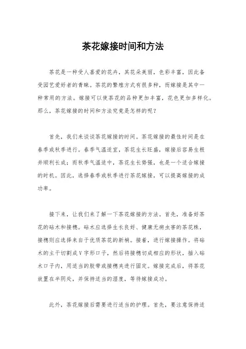 茶花嫁接时间和方法