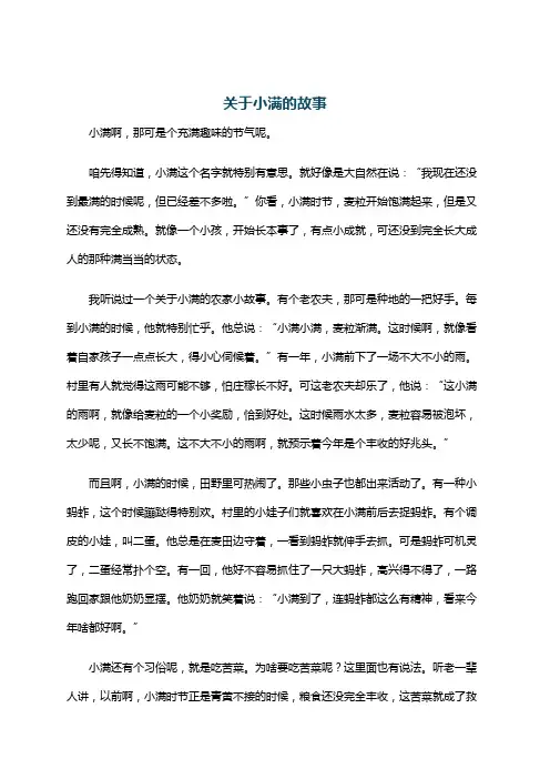 关于小满的故事