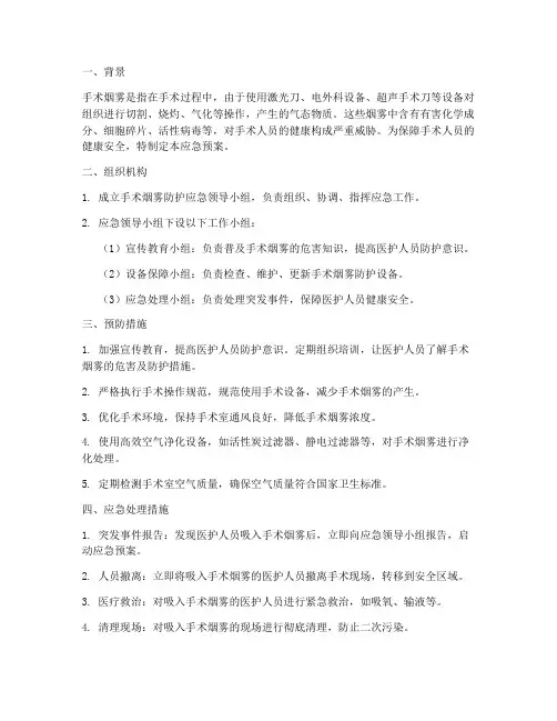手术烟雾防护应急预案
