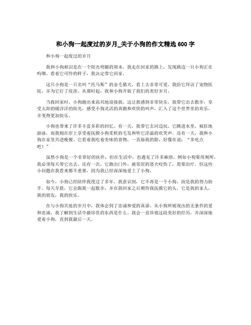 和小狗一起度过的岁月_关于小狗的作文精选600字