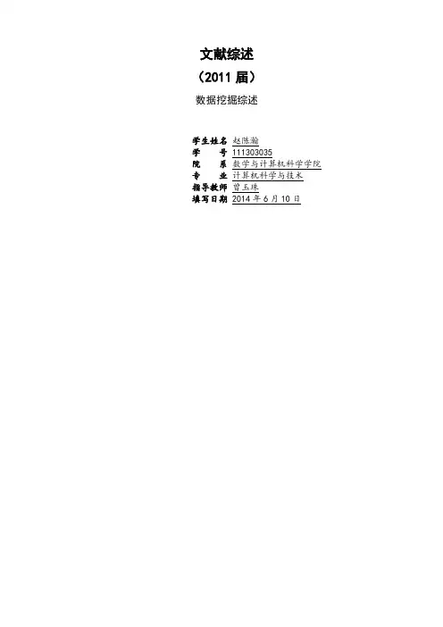 数据挖掘文献综述