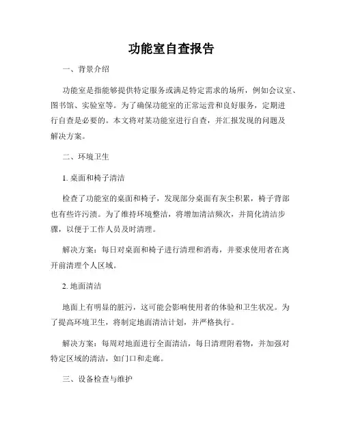 功能室自查报告