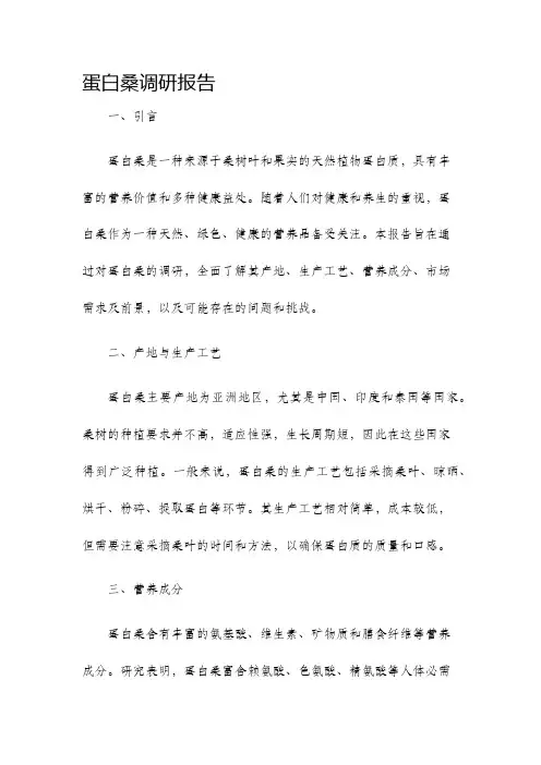 蛋白桑调研报告