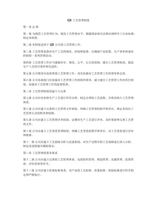 GJB工艺管理制度
