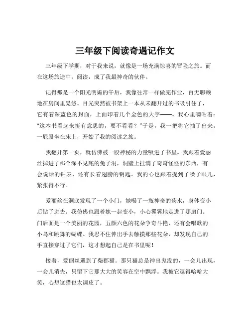 三年级下阅读奇遇记作文