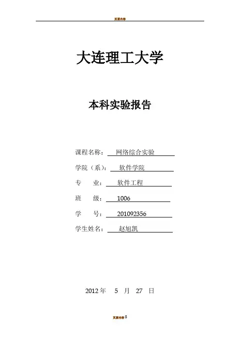 实验8：路由综合实验与故障诊断(标准完成版)