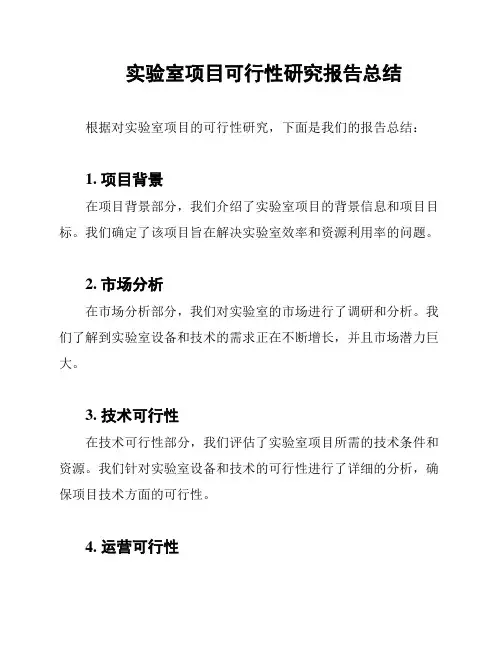 实验室项目可行性研究报告总结