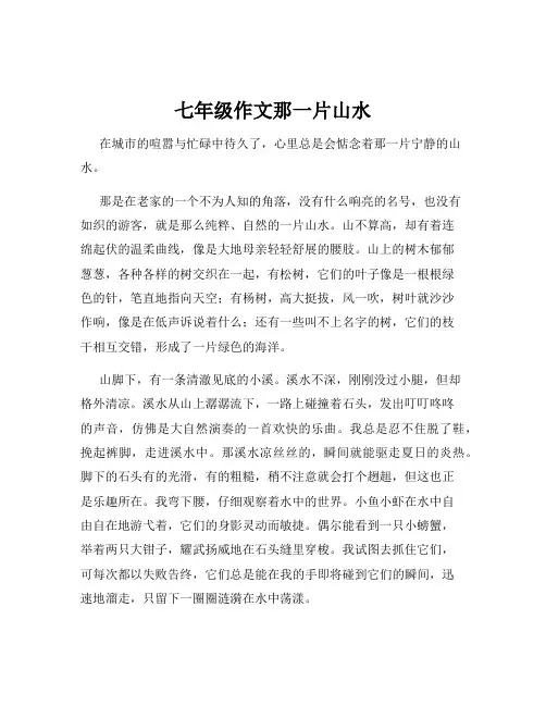 七年级作文那一片山水