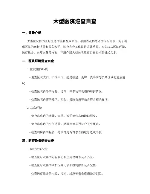 大型医院巡查自查