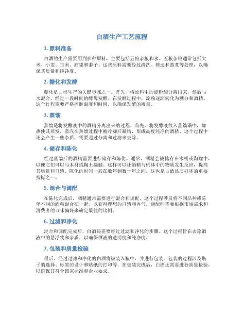 白酒生产工艺流程