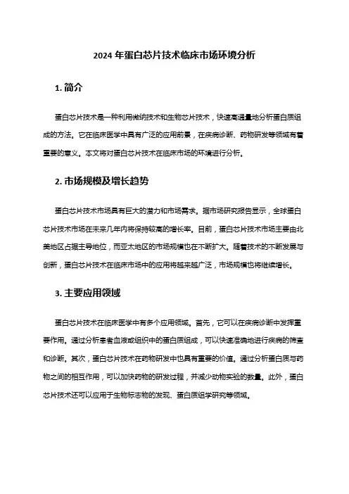 2024年蛋白芯片技术临床市场环境分析