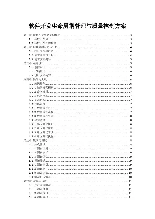 软件开发生命周期管理与质量控制方案