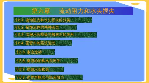 工学流动阻力和水头损失PPT正式版