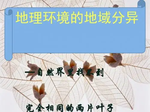 地理环境的地域分异PPT
