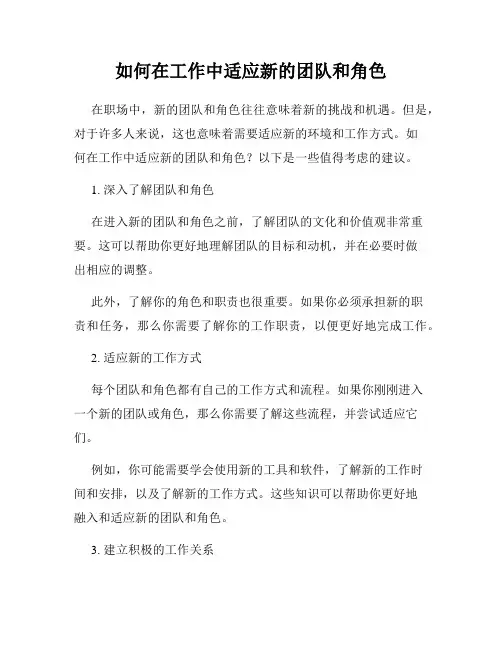 如何在工作中适应新的团队和角色