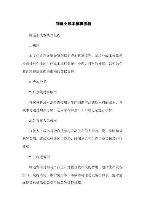 制造业成本核算流程[1]