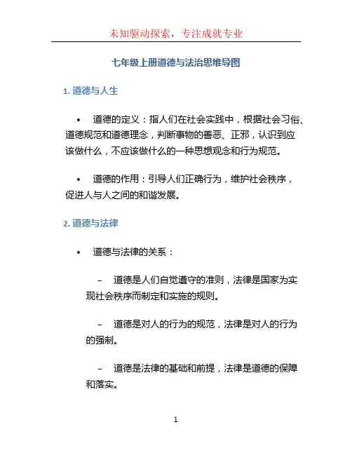 七年级上册道德与法治思维导图