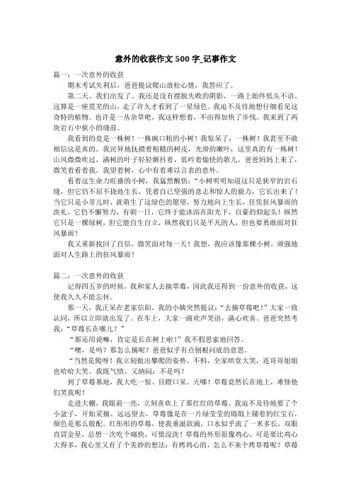 意外的收获作文500字_记事作文