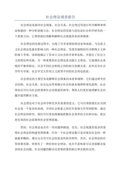 社会理论调查报告