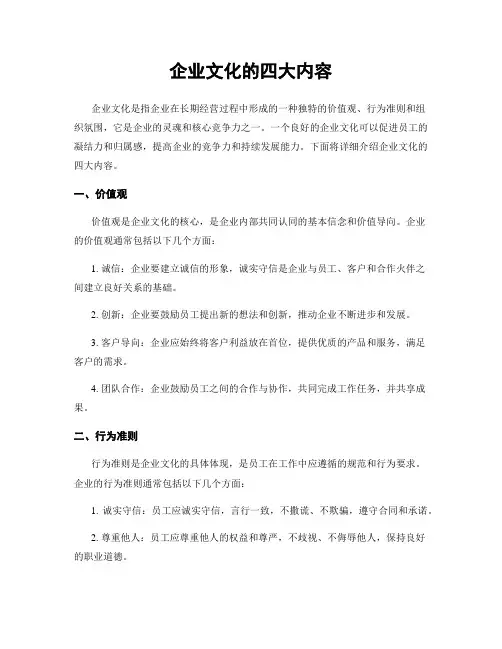 企业文化的四大内容