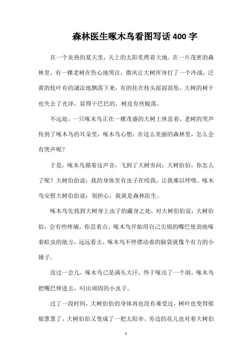 森林医生啄木鸟看图写话400字