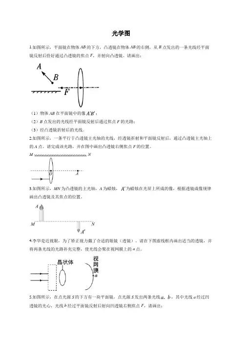 2023届中考物理作图专项练 光学图