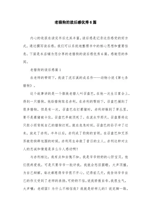 老猎狗的读后感优秀6篇