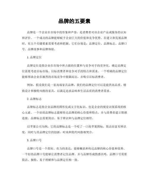 品牌的五要素
