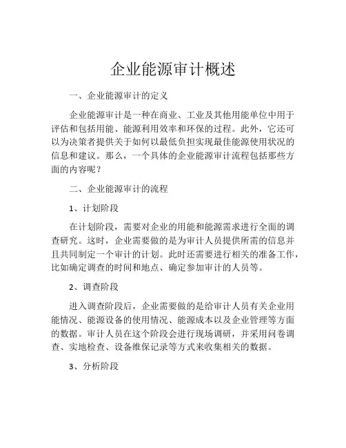 企业能源审计概述