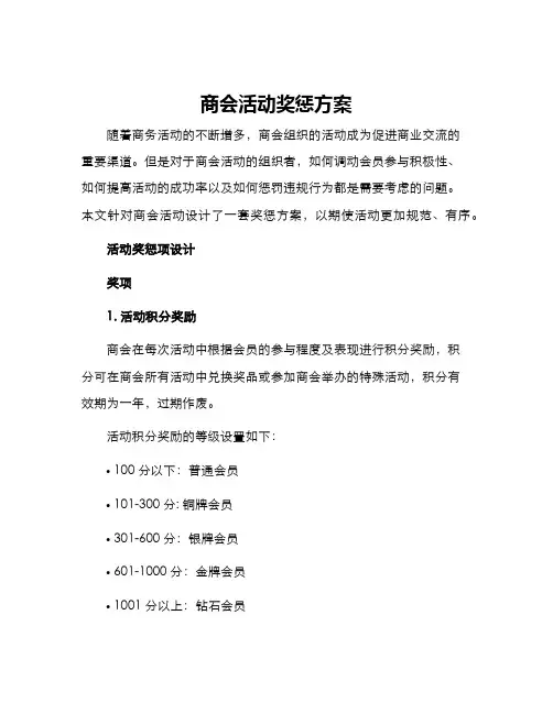 商会活动奖惩方案