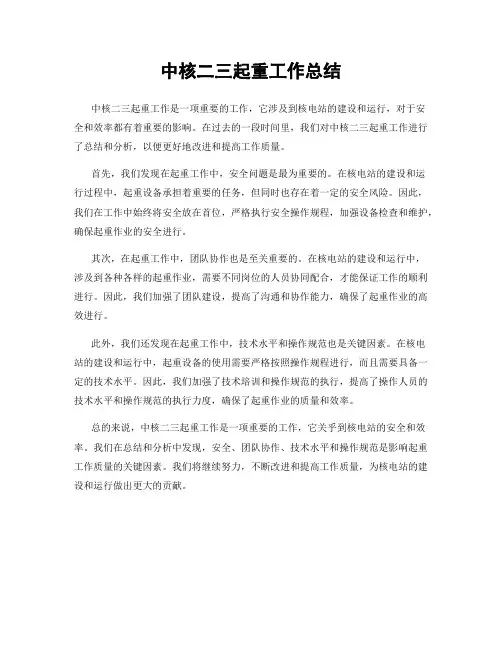 中核二三起重工作总结