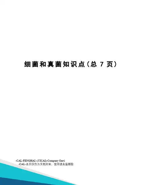 细菌和真菌知识点