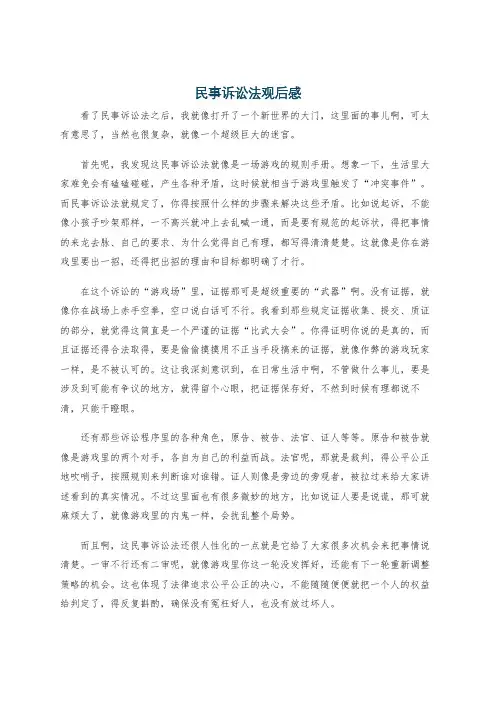 民事诉讼法观后感