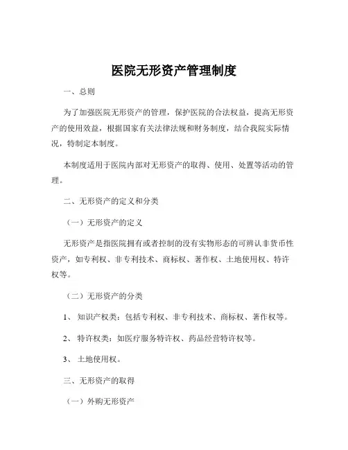 医院无形资产管理制度