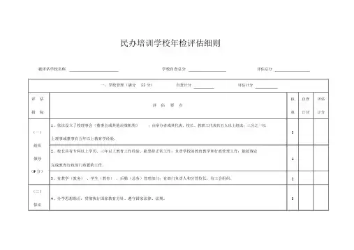 民办培训学校年检细则