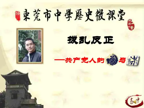 【高中历史】拨乱反正ppt(微课)