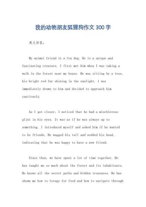 我的动物朋友狐狸狗作文300字