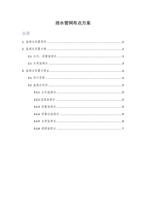排水管网实时监测布点方案
