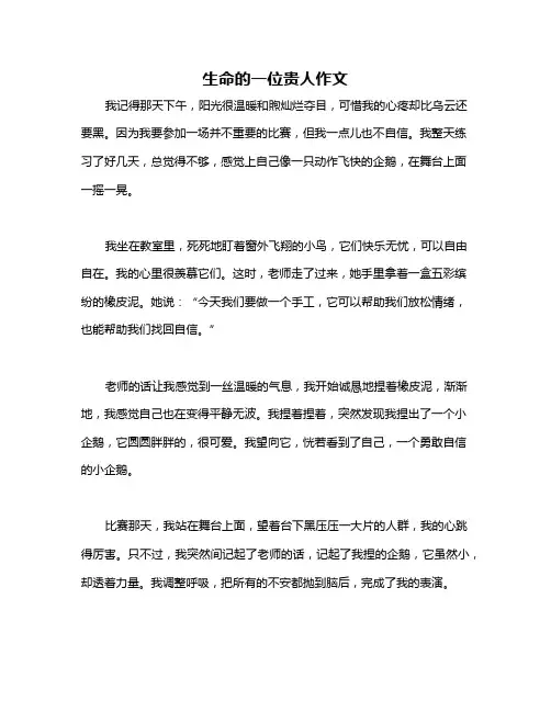 生命的一位贵人作文