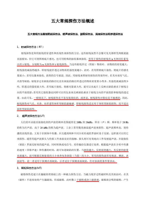 五大常规探伤方法概述