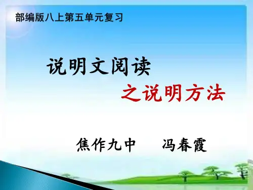 2020年中考专题复习《说明文阅读之说明方法》课件