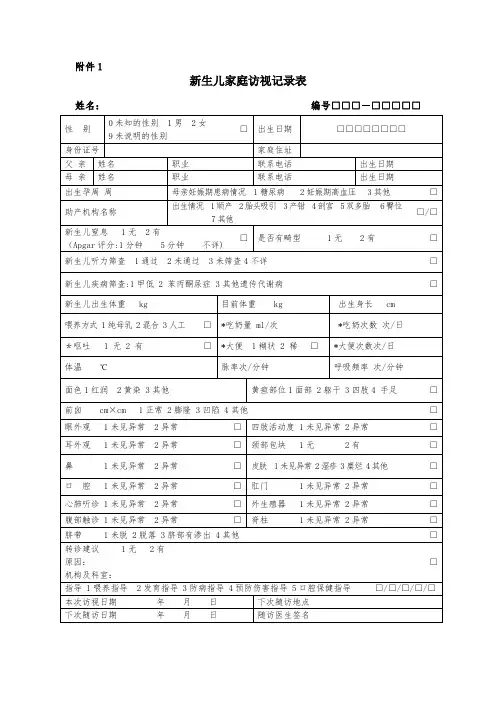 0-6岁儿童体检表样表 (1)