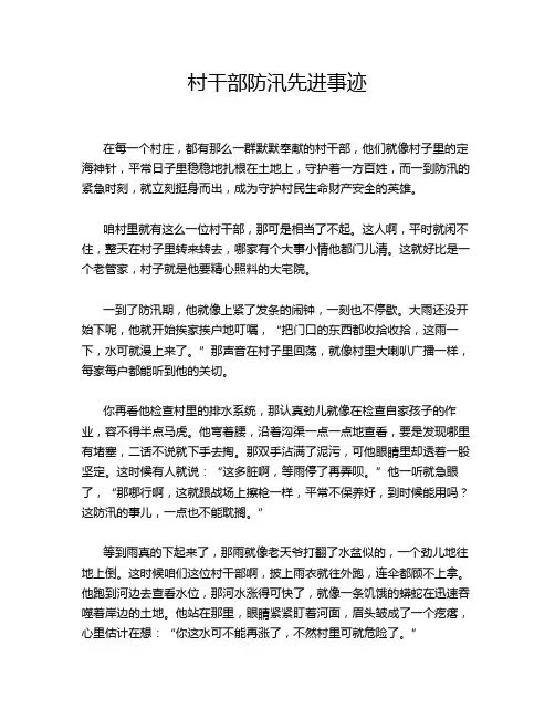 村干部防汛先进事迹