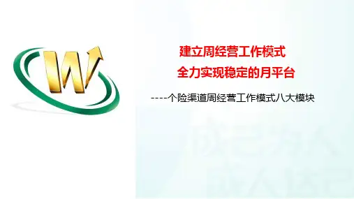 (一)个险渠道周经营工作模式八大模块之活动量管理(33页)注意保险公司周单元经营模式系列课件共计8个